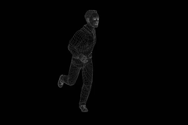 Голограмма человека в движении. Nice 3D Rendering — стоковое фото