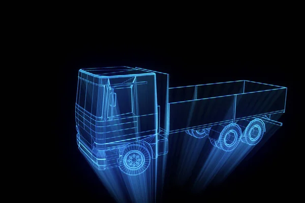 Transporter a Hologram drótváz. Szép 3D-s renderelés — Stock Fotó