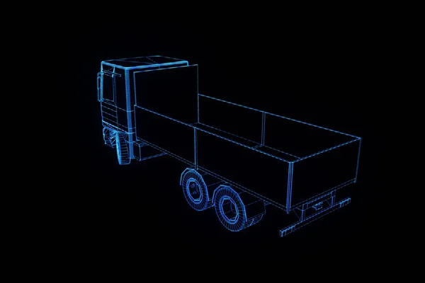 Transportador en Holograma Wireframe. Niza 3D Rendering — Foto de Stock