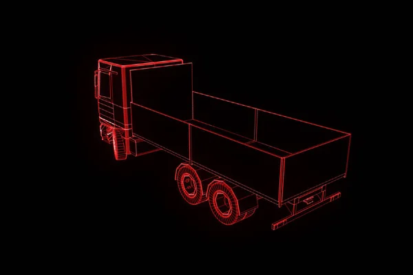 Transporteur dans Hologram Wireframe. Belle rendu 3D — Photo