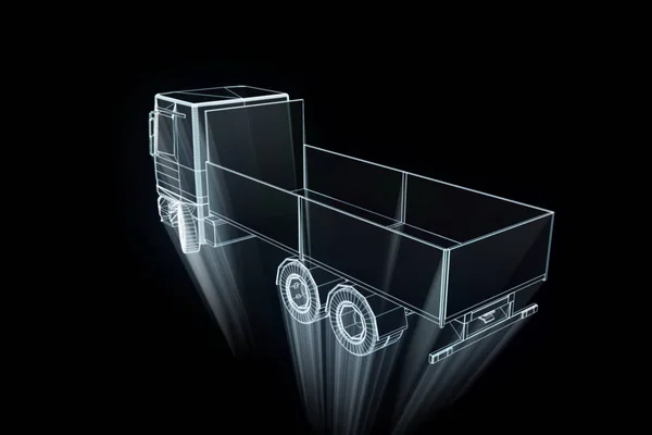 Transportador en Holograma Wireframe. Niza 3D Rendering — Foto de Stock