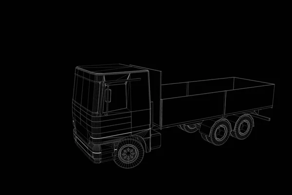 Transporter w Hologram szkielet. Ładne renderowania 3d — Zdjęcie stockowe