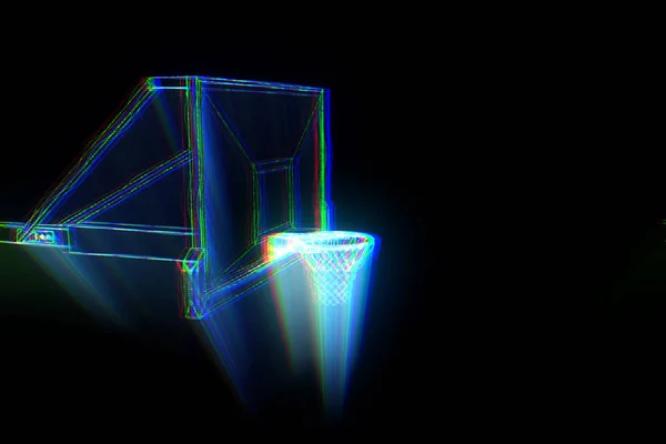 Basket Basket in stile ologramma futuristico. Render 3D piacevole — Foto Stock