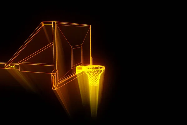 Kosárlabda Hologram futurisztikus stílusban. Szép 3d Render — Stock Fotó