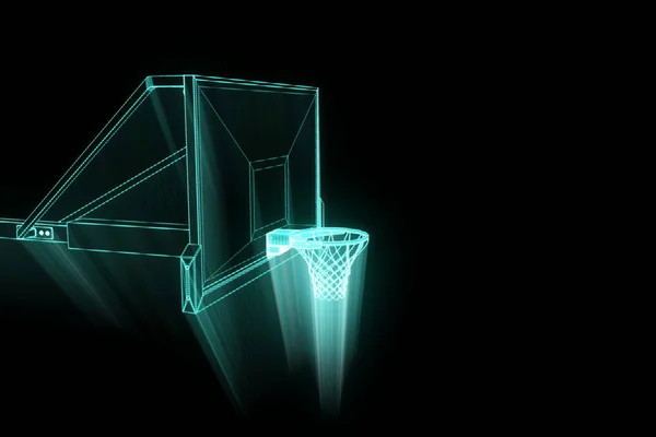 Basquete Basket em estilo holograma futurista. Nice 3D Render — Fotografia de Stock