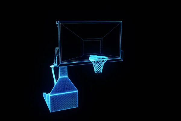 Basketball Basket in futuristic Hologram Style. Nice 3D Render — Stock Photo, Image