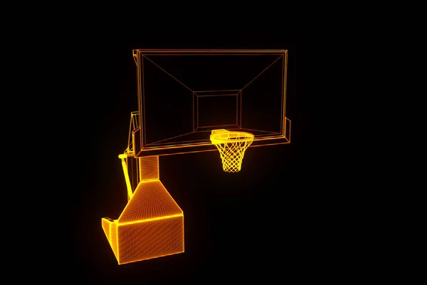 Basketballkorb im futuristischen Hologrammstil. schöne 3D-Darstellung — Stockfoto