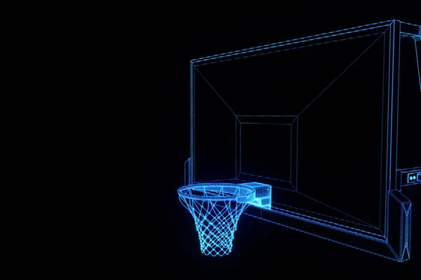 Basketball Basket in futuristic Hologram Style. Nice 3D Render — Stock Photo, Image