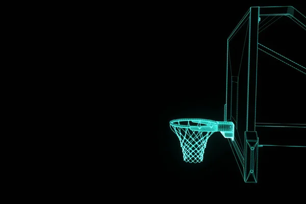 Basketbal Basket in futuristische Hologram stijl. Mooie 3d Render — Stockfoto