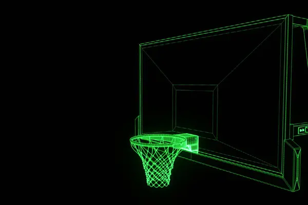 Basketbal Basket in futuristische Hologram stijl. Mooie 3d Render — Stockfoto