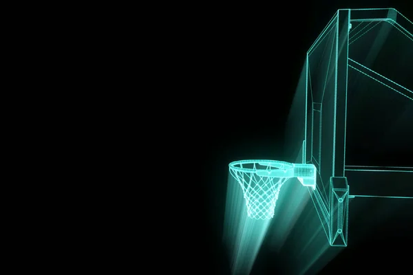 Basquete Basket em estilo holograma futurista. Nice 3D Render — Fotografia de Stock