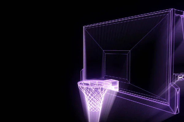 Basquete Basket em estilo holograma futurista. Nice 3D Render — Fotografia de Stock