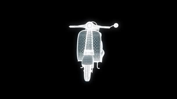 Rodillo de motor en Holograma Wireframe Style. Niza 3D Rendering — Vídeo de stock