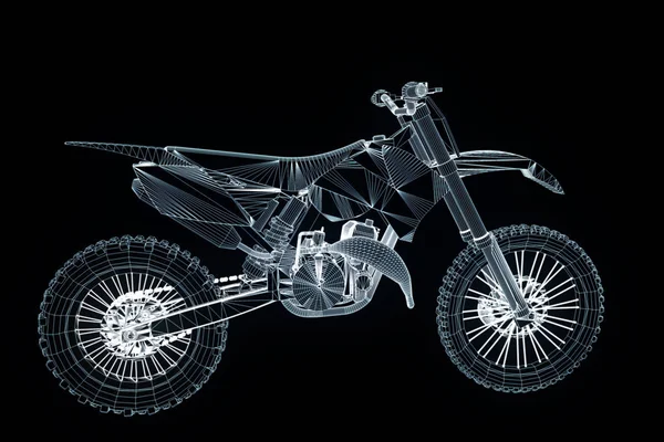 Motosiklet Hologram tel kafes tarzı. Güzel 3d render