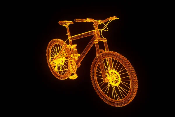 Hologram tel kafes tarzı dağ bisikleti. Güzel 3d render