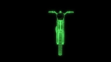 Motosiklet Hologram tel kafes tarzı. Güzel 3d render