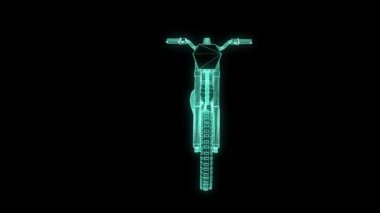 Motosiklet Hologram tel kafes tarzı. Güzel 3d render