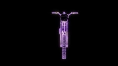 Motosiklet Hologram tel kafes tarzı. Güzel 3d render