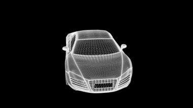 Yarış araba Hologram tel kafes. Güzel 3d render