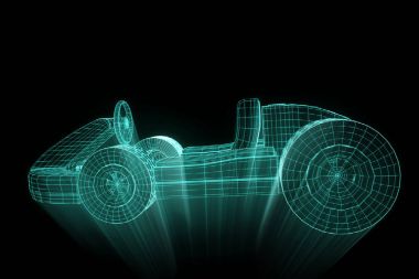 Yarış Kart Hologram tel kafes gidin. Güzel 3d render