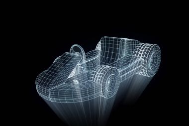 Yarış Kart Hologram tel kafes gidin. Güzel 3d render