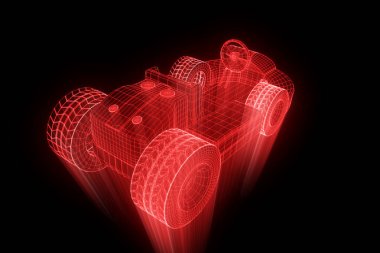 Yarış Kart Hologram tel kafes gidin. Güzel 3d render