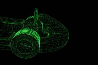 Yarış Kart Hologram tel kafes gidin. Güzel 3d render