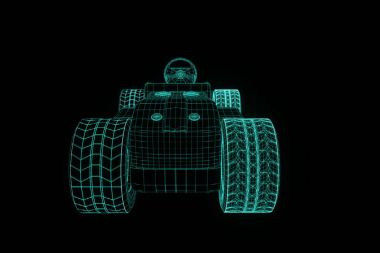 Yarış Kart Hologram tel kafes gidin. Güzel 3d render