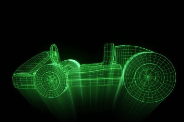 Yarış Kart Hologram tel kafes gidin. Güzel 3d render