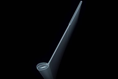 Golf raket Hologram tel kafes tarzı. Güzel 3d render
