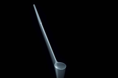 Golf raket Hologram tel kafes tarzı. Güzel 3d render