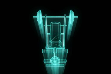 Spor salonu tezgah Hologram tel kafes tarzı. Güzel 3d render