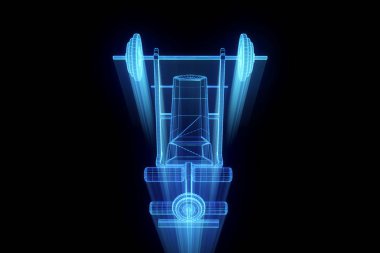 Spor salonu tezgah Hologram tel kafes tarzı. Güzel 3d render