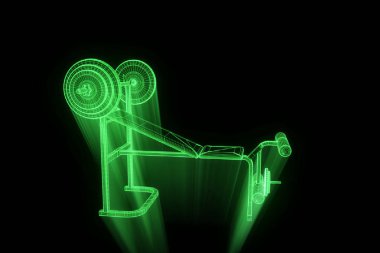 Spor salonu tezgah Hologram tel kafes tarzı. Güzel 3d render