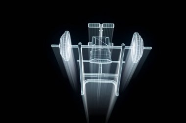 Spor salonu tezgah Hologram tel kafes tarzı. Güzel 3d render