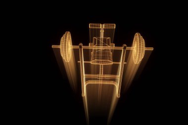 Spor salonu tezgah Hologram tel kafes tarzı. Güzel 3d render