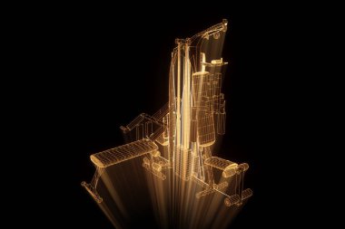 Spor salonu tezgah Hologram tel kafes tarzı. Güzel 3d render