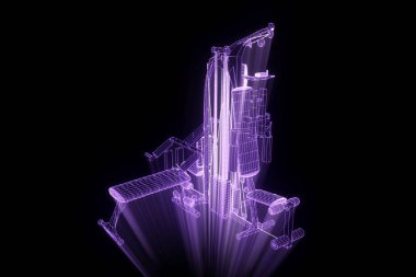 Spor salonu tezgah Hologram tel kafes tarzı. Güzel 3d render
