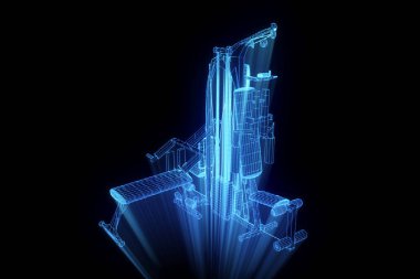 Spor salonu tezgah Hologram tel kafes tarzı. Güzel 3d render