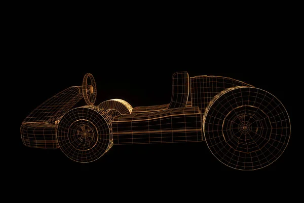 Racing Go Kart Holograma Wireframe. Niza 3D Rendering —  Fotos de Stock
