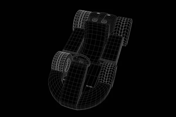 Corrida Go Kart Holograma Wireframe. Boa renderização 3D — Fotografia de Stock