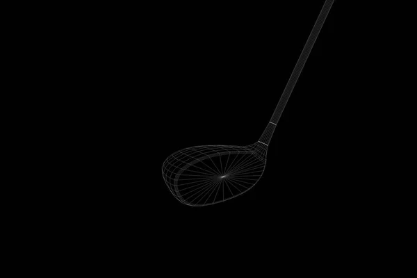 Raqueta de golf en estilo Holograma Wireframe. Niza 3D Rendering — Foto de Stock