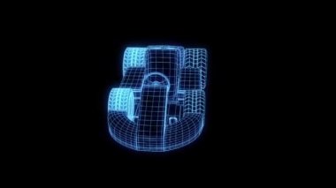 Yarış Kart Hologram tel kafes gidin. Güzel 3d render