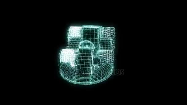 Racing Go Kart Hologram Wireframe. Belle rendu 3D — Video