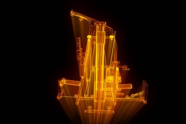 Spor salonu tezgah Hologram tel kafes tarzı. Güzel 3d render