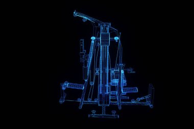 Spor salonu tezgah Hologram tel kafes tarzı. Güzel 3d render