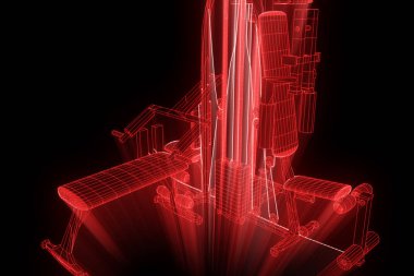 Spor salonu tezgah Hologram tel kafes tarzı. Güzel 3d render