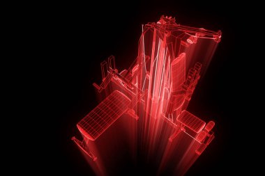 Spor salonu tezgah Hologram tel kafes tarzı. Güzel 3d render