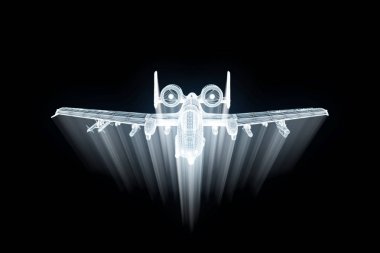 Uçak Jet Hologram tel kafes tarzı. Güzel 3d render