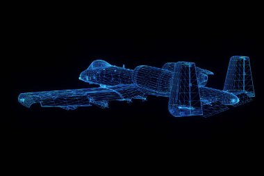 Uçak Jet Hologram tel kafes tarzı. Güzel 3d render